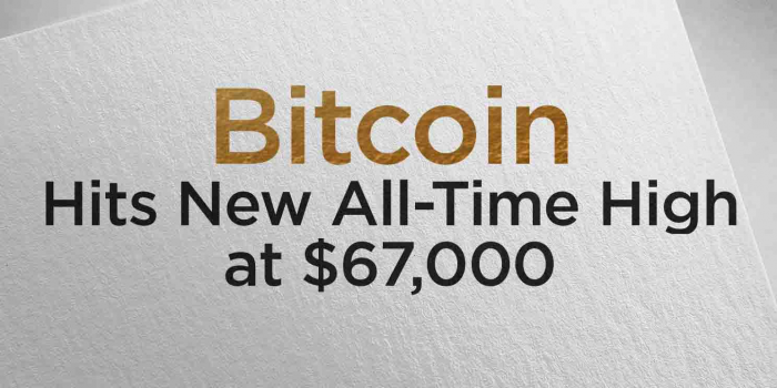                                         Bitcoin Hits New All-Time High at $67,000
                                     