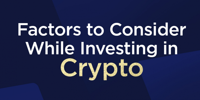                                         Factors to Consider While Investing in Crypto
                                     