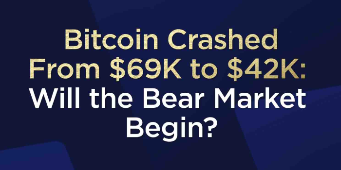                                         Bitcoin Crashed from $69K to $42K: Will the Bear Market Begin?
                                     